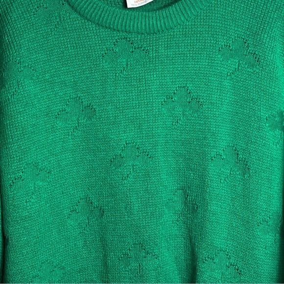 Quill's Woolen Market Sweater Vintage Shamrock Ireland Hand Crafted Size Small - Picture 3 of 11